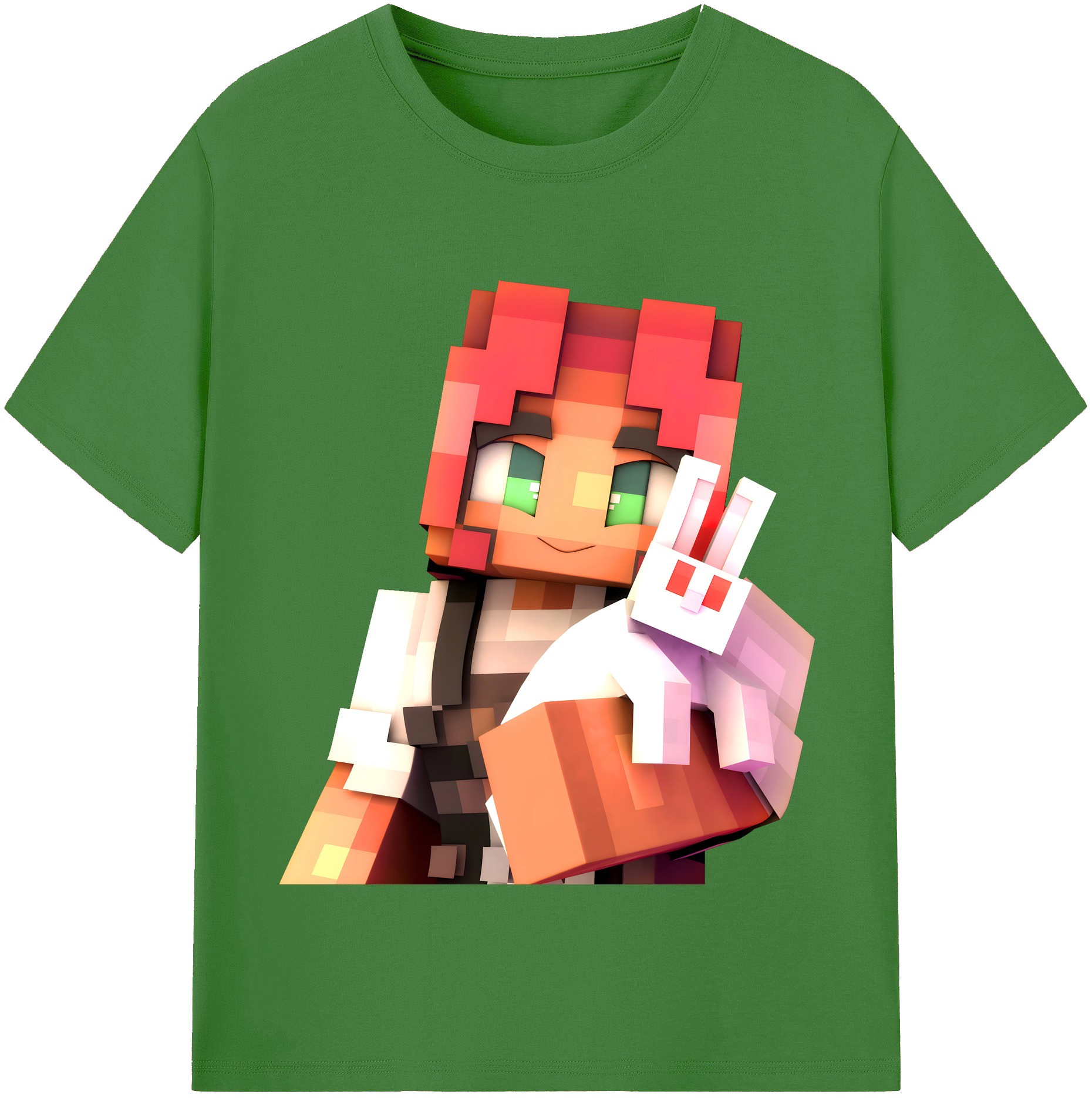 （画像用） マインクラフト ブロックの世界 Minecraft MC Block world レディースカジュアルプリントTシャツ（綿100％）